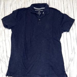 mens vintage dark blue banana republic collared polo shirt size medium